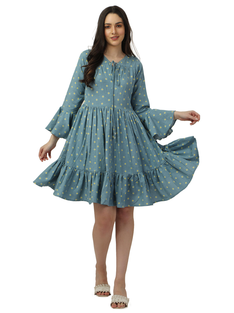 POLKA FRILL DRESS