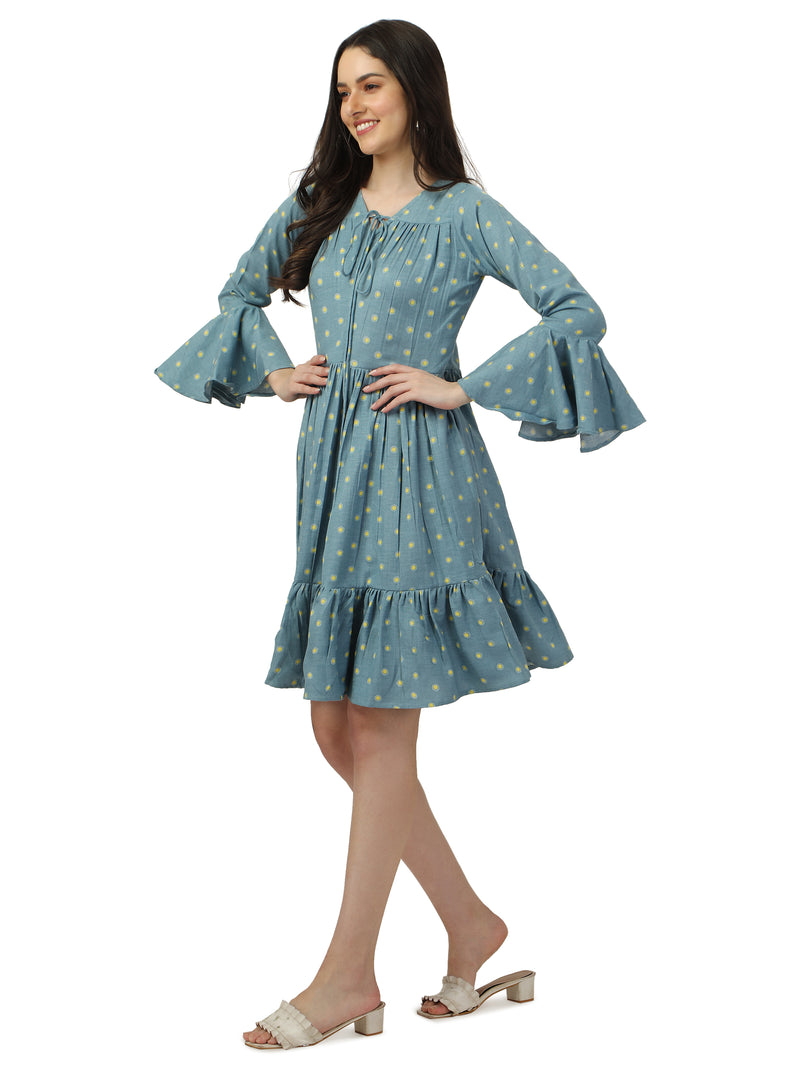 POLKA FRILL DRESS