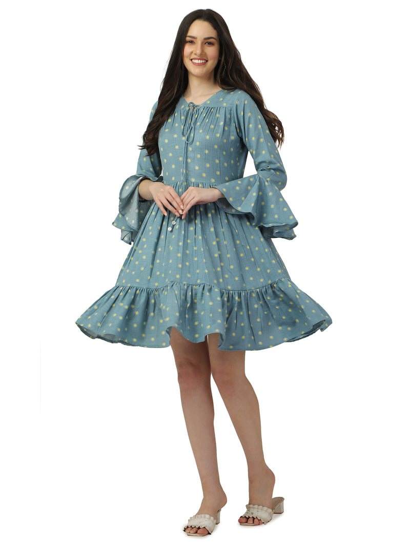 POLKA FRILL DRESS