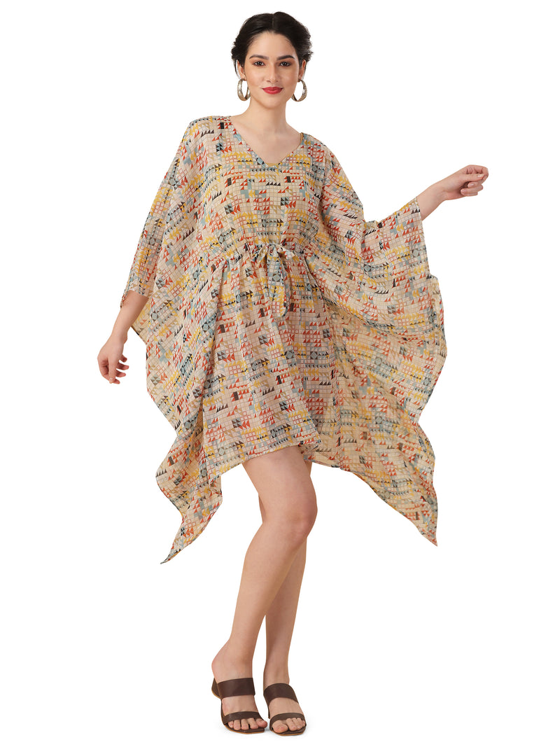 FIT AND FLARE PRINTED KAFTAN