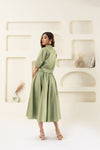 GREEN COTTON SKIRT TOP SET