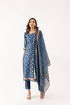 INDIGO EMBROIDERED KURTA SET