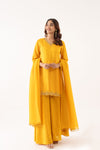 YELLOW BOOTI SILK KURTA SET