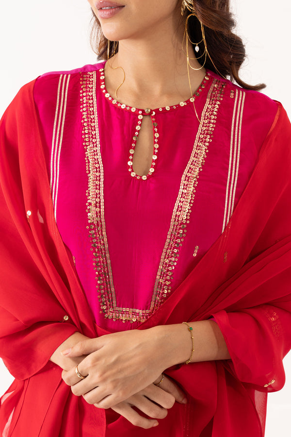 ORGANZA SILK FESTIVE KURTA SET