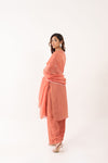 PEACH CRYSTAL KURTA SET