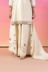 CREAM MIRROR WORK KURTA & FLARED BOTTOM SET