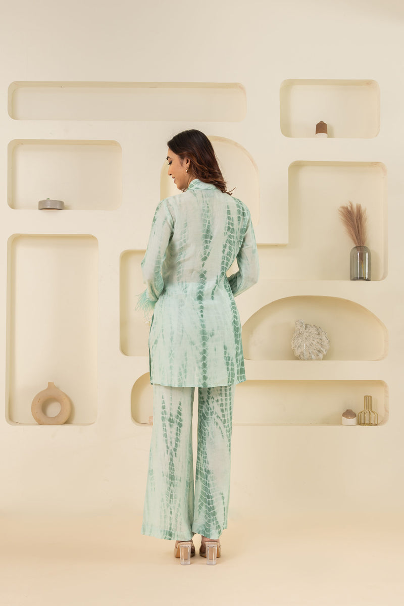 GREEN SHIBORI CO-ORD SET