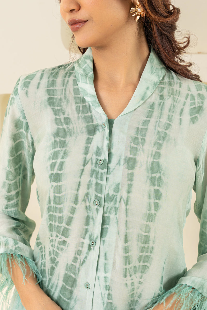 GREEN SHIBORI CO-ORD SET