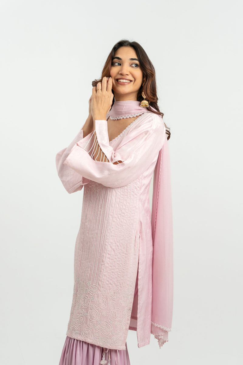 PINK MOTI KURTA SET