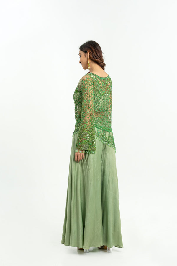 GREEN EMBELLISHED 3PCS SET