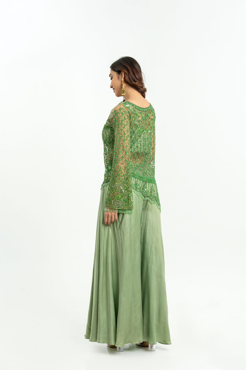 GREEN EMBELLISHED 3PCS SET