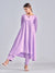 LILAC SATIN ASYMMETRIC TUNIC SET